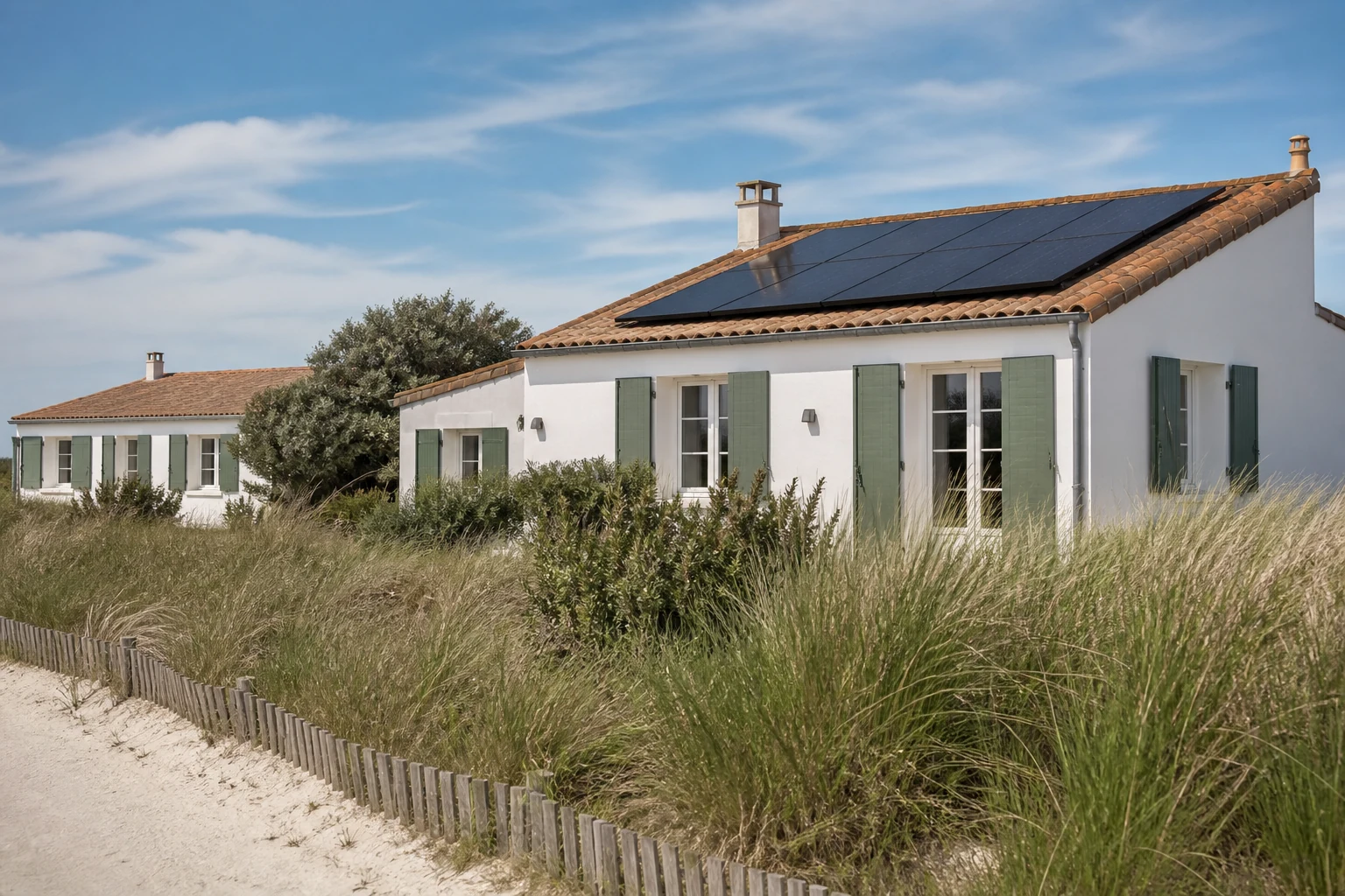 Maison solaire proche des secteurs exposés au vent atlantique Maison solaire proche des secteurs exposés au vent atlantique