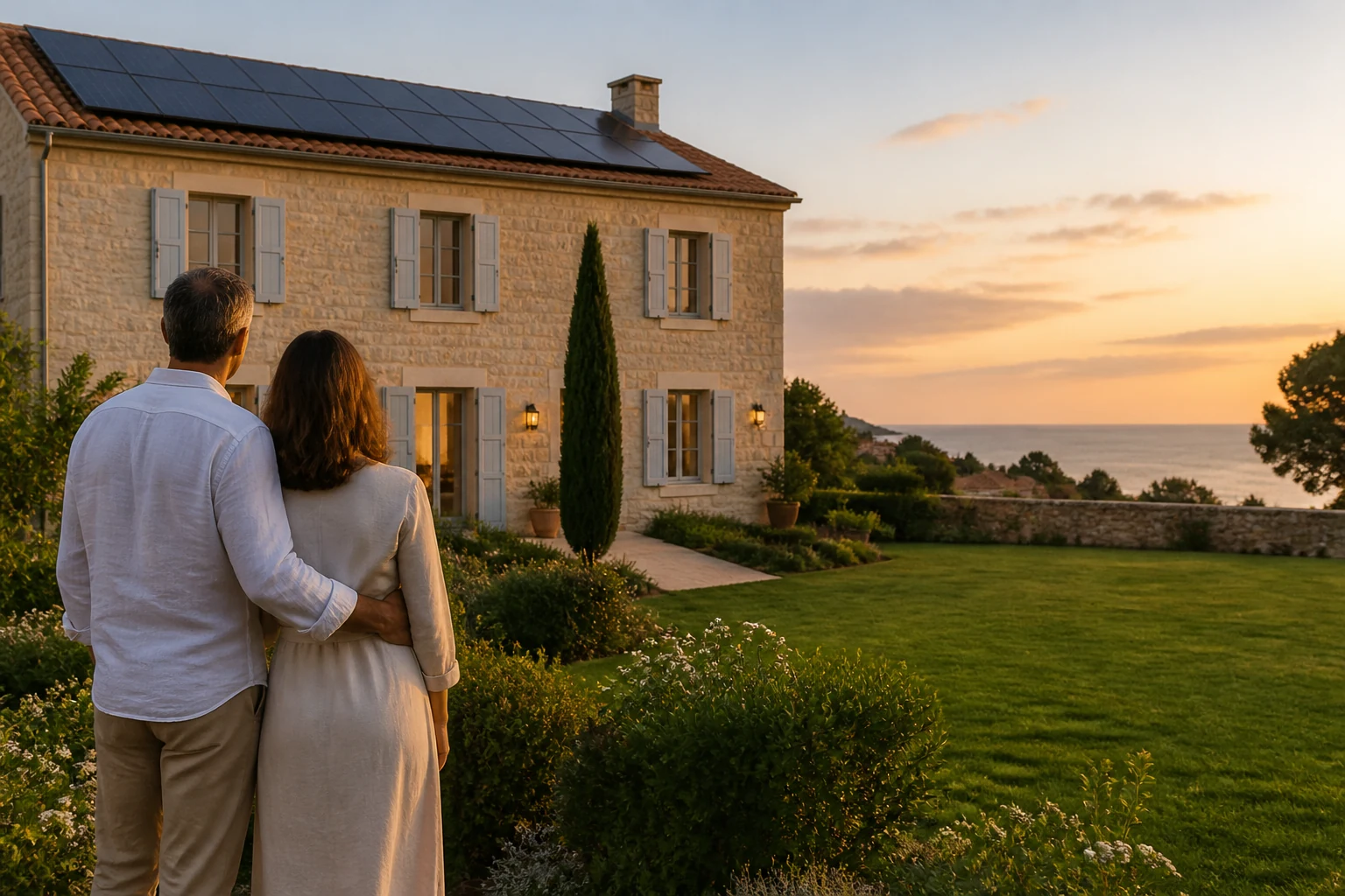Maison familiale alimentée par une toiture solaire Maison familiale alimentée par une toiture solaire
